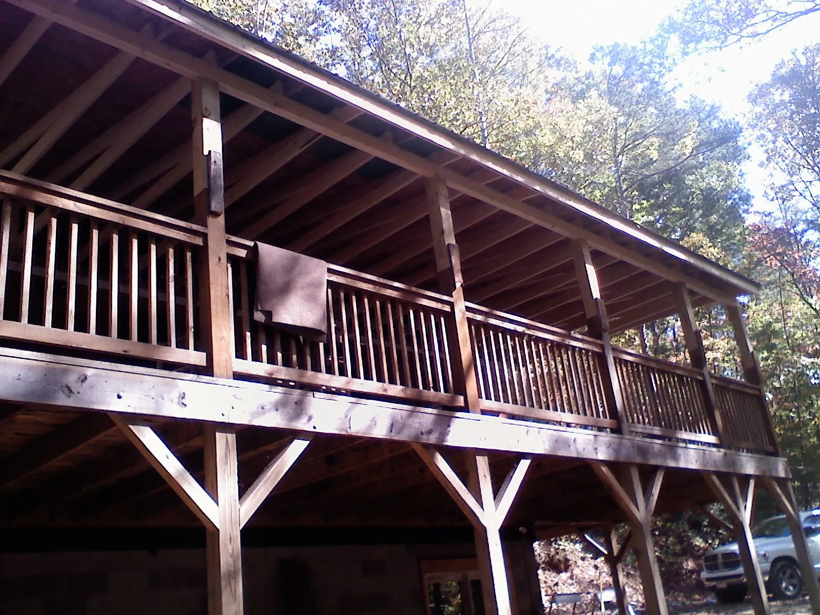Timber framing under a new elevated porch and deck — Roof Leak Repair in Peebles by Roofing Brothers